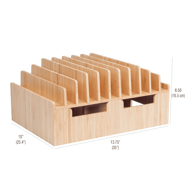 Estación de carga Bamboo de 10 puertos y adaptador compatibl