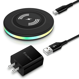 Cargador inalámbrico Samsung de 15 W con adaptador QC3.0 par