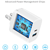 Bloque de cargador USB C de 65 W, cargador Gan de 2 puertos