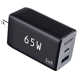 Cargador USB C , 65 W, 2 puertos USB A-C, carga rápida GaN p