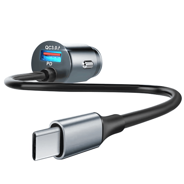 Cargador de coche USB C, adaptador de cargador de coche súpe