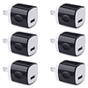 Adaptador de pared, cargador de pared USB, paquete de 6, 1A