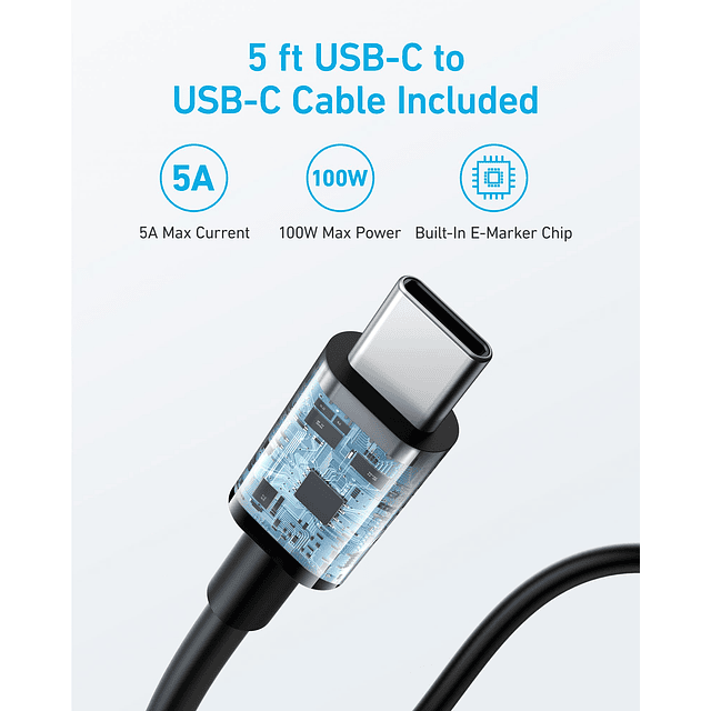 Cargador USB C de 67 W, cargador rápido compacto y plegable