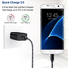 Cargador micro USB, cargador rápido Android, cargador rápido