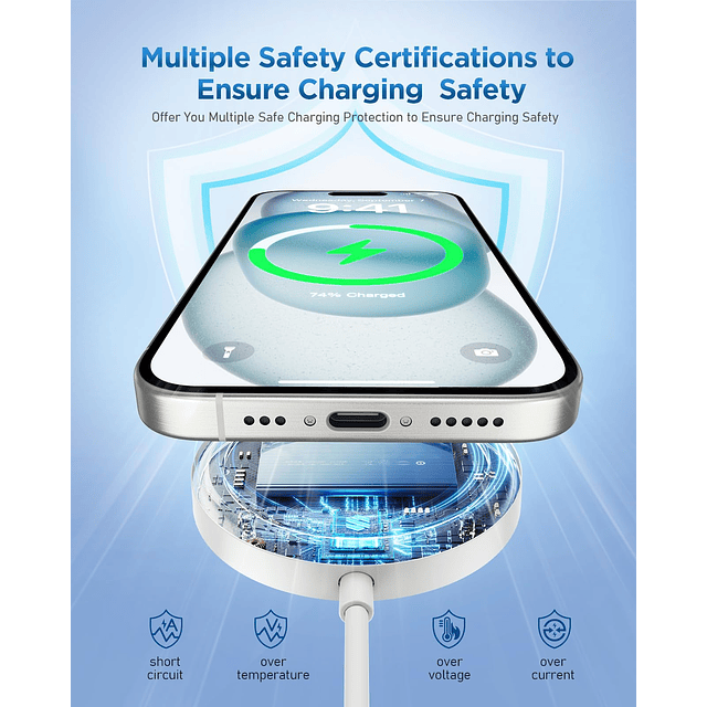 Cargador magnético inalámbrico para iPhone: almohadilla de c