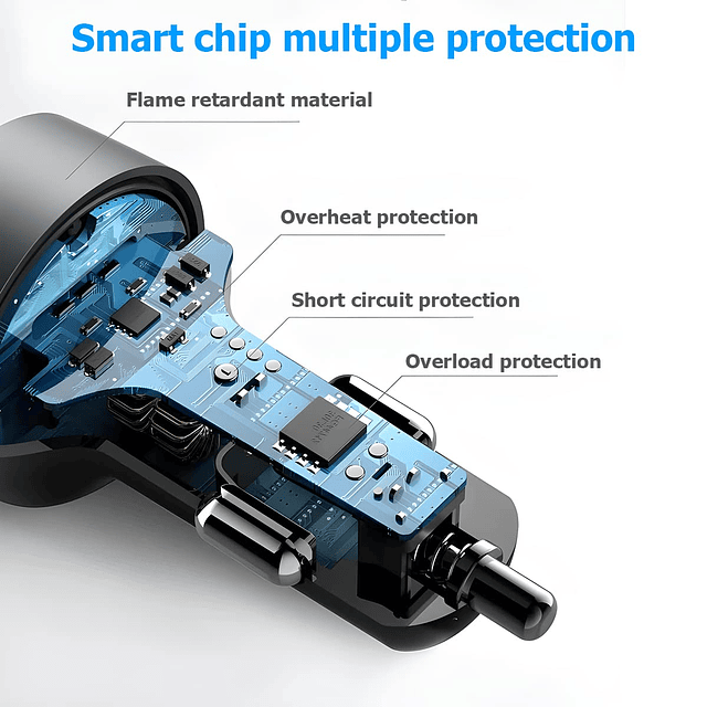 Adaptador de cargador de coche USB de 4 puertos, encendedor