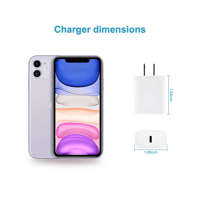 Cargador de teléfono , paquete de 2, 30 W, PD, USB C, adapta