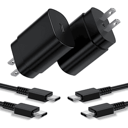 Cargador tipo C, paquete de 2 cargadores de pared USB PD de