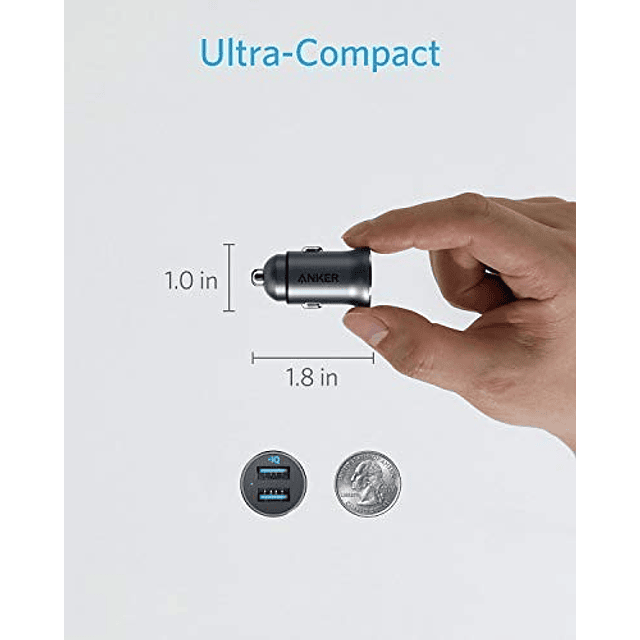 320 Cargador de Coche 24W II, Mini USB Dual de Aleación de A