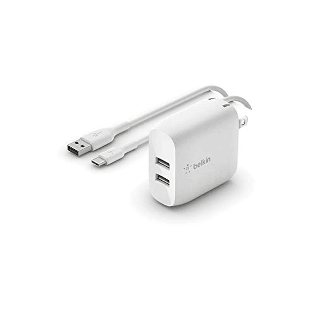 Cargador de pared USB de doble puerto de 24 W - Cable USB C