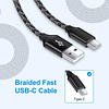 Cable USB C de 3 pies, paquete de 3 cables de carga tipo C p