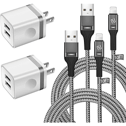 Cable cargador para iPhone de 10 pies con enchufe de pared,