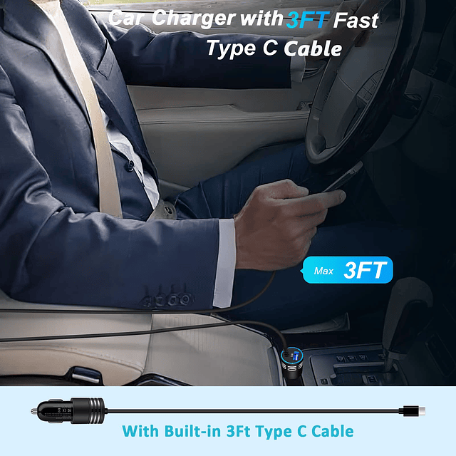 Cargador de coche Android tipo C Cargador de coche Samsung C