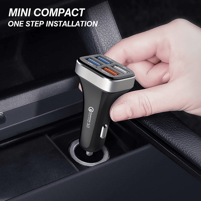 Adaptador de cargador de coche USB, cargador rápido de teléf