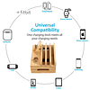 Estación de carga de bambú para cargador USB de 4/5/6 puerto