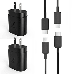 Cargador rápido USB-C tipo pared Super carga, paquete de 2 c