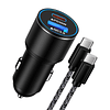 Cargador rápido para automóvil 48W USB C Enchufe para encend