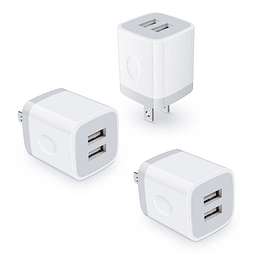 Cargador de pared USB, cubo de carga, , paquete de 3 bloques