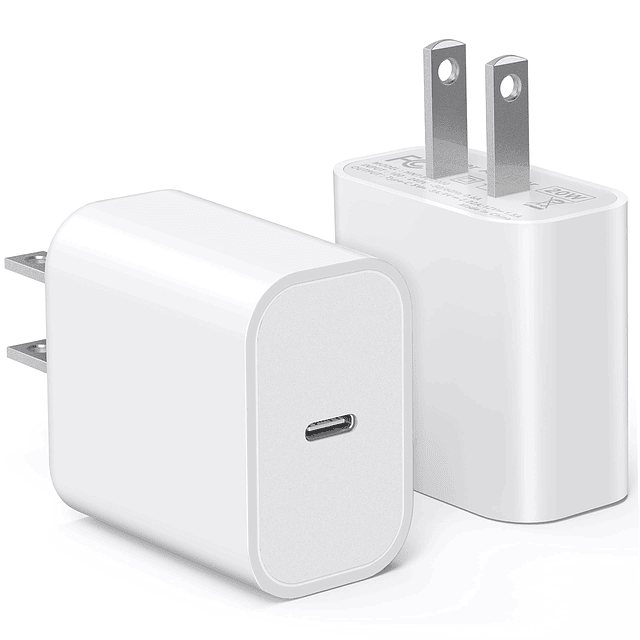 Cargador de pared USB C, paquete de 2 bloques de carga rápid