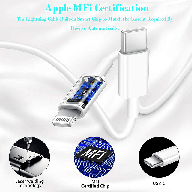 Cargador de coche rápido para iPhone con certificación Apple