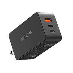 Bloque de cargador USB C de 65 W, GaN cargador rápido USB C