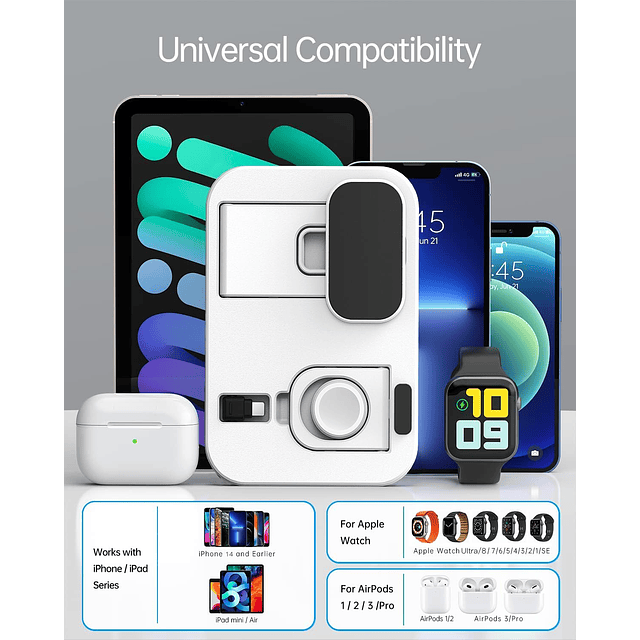 Estación de carga 3 en 1 para múltiples dispositivos Apple,