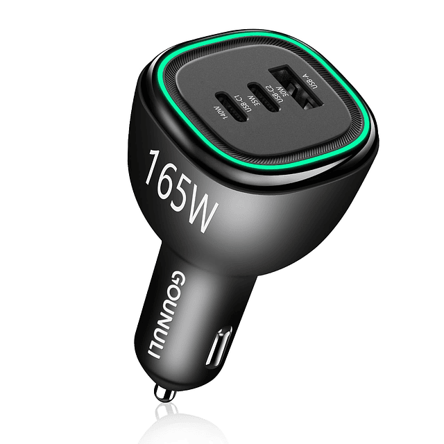 Adaptador de cargador de coche USB C de 165 W, cargador de c