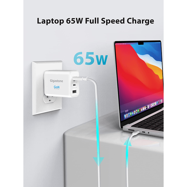 Cargador USB C de 65 W, paquete de 3 GaN Power Pro PPS, asig