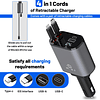 Cargador de coche retráctil, adaptador de carga rápida USB C