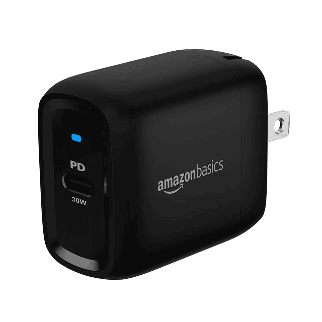 Cargador de pared GaN USB-C de un puerto de 30 W con suminis