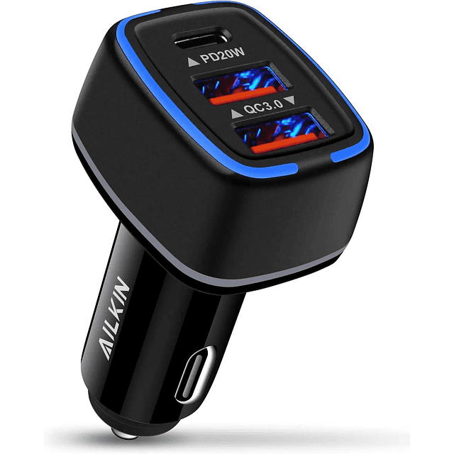 Cargador de coche PD USB C de 56 W, bloque de carga de energ