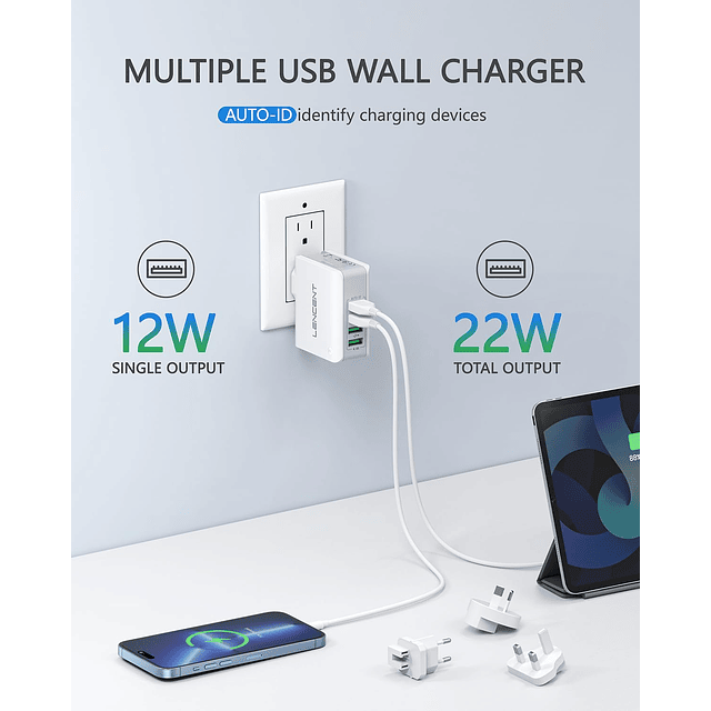 Cargador de Pared USB Múltiple, Adaptador de Corriente de Vi