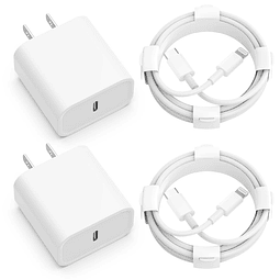 Cargador USB C para iPhone Cargador de carga rápida 2Pack 20