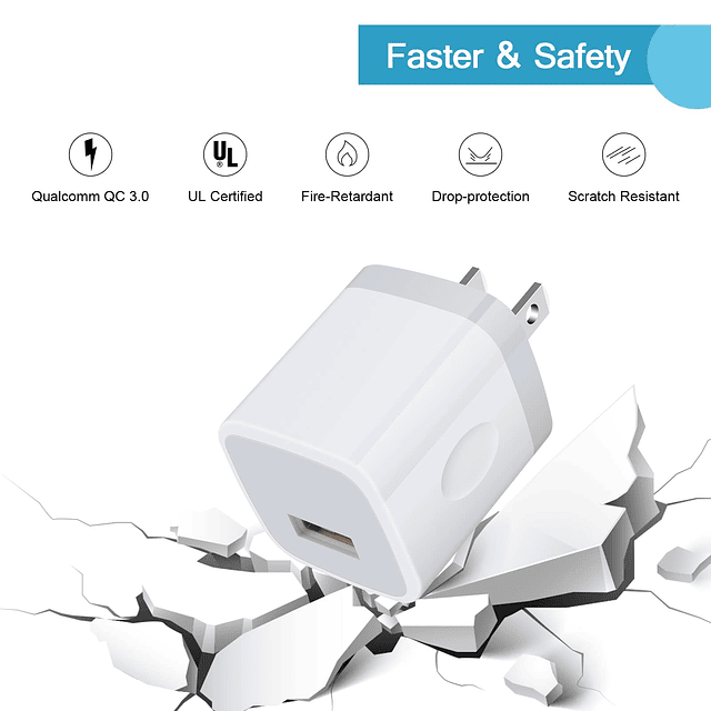 Adaptador de cargador de pared Bloque de carga USB, paquete