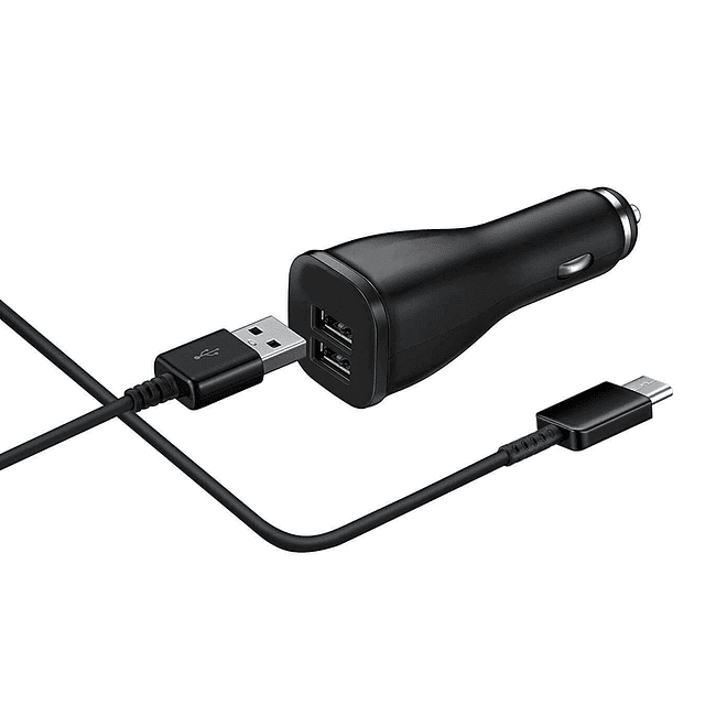 Samsung Fast USB C Cargador de coche de doble puerto con cab