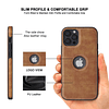 Funda de cuero de lujo con diseño elegante para iPhone 12 y