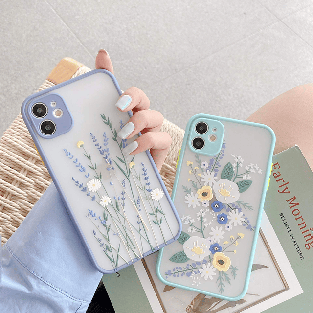 Compatible con iPhone X/XS Funda para Patrón de Flores Trans