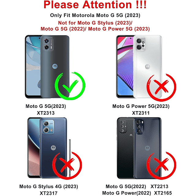 Funda para Moto G 5G 2023: (𝐍𝐨𝐭 𝐟𝐢𝐭 𝐆 𝐏𝐨𝐰𝐞𝐫 𝟓𝐆 𝟐𝟎𝟐𝟑) con Pro