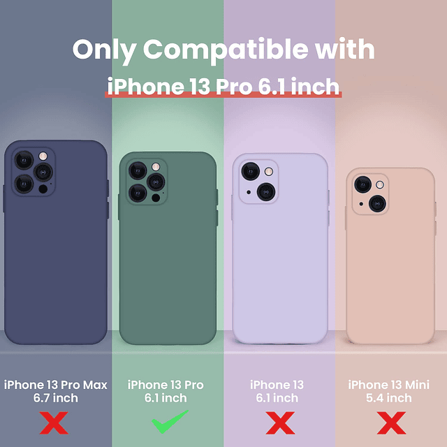 Funda diseñada para iPhone 13 Pro, cubierta completa de sili