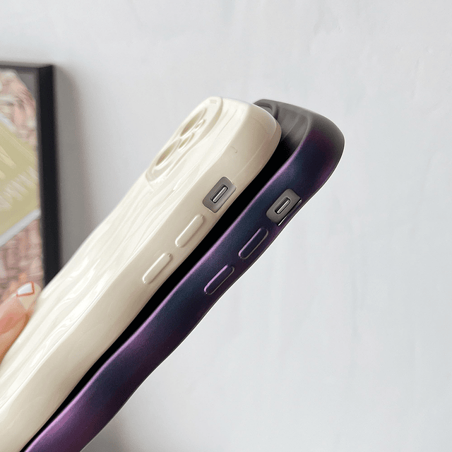 para iPhone 12, patrón de ondas de agua, marco de onda rizad