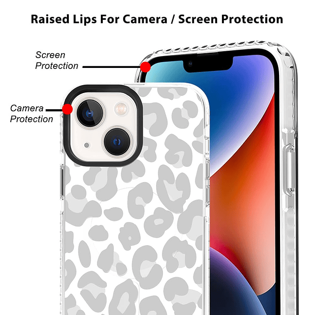 Funda magnética para iPhone 14, patrón de estampado de leopa