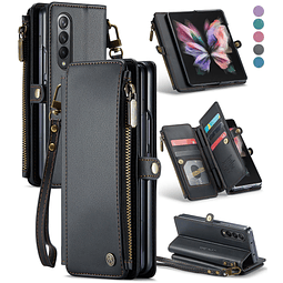 Funda tipo cartera compatible con Samsung Galaxy Z Fold 3 co