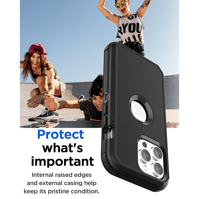 Funda con clip para cinturón para iPhone 15 Pro Max, resiste