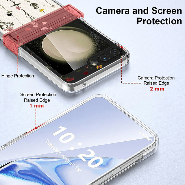 Funda Transparente para Samsung Galaxy Z Flip 6, [Protección