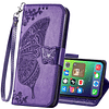 Funda tipo cartera para iPhone 15, funda protectora de piel