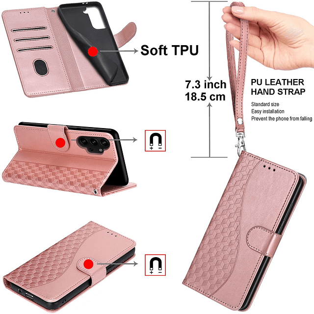 Funda tipo cartera diseñada para iPhone 13/iPhone 14, funda