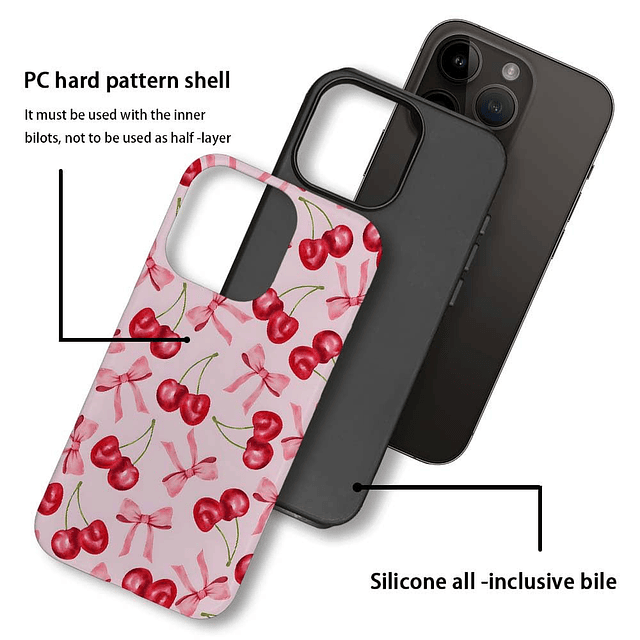 Funda compatible con iPhone 13, diseño de lazo de fruta de c