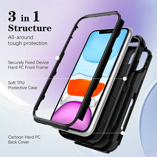 Funda para iPhone 14 de 6,1 pulgadas, resistente funda para