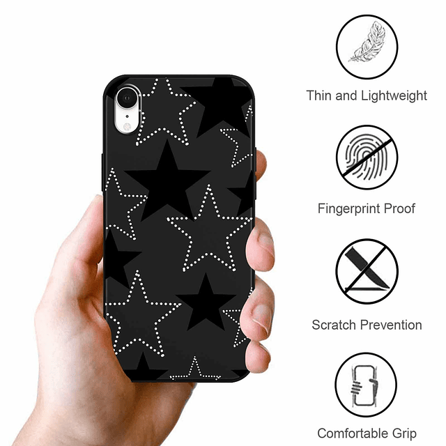 - Juego de 2 fundas para teléfono con diseño de estrella neg