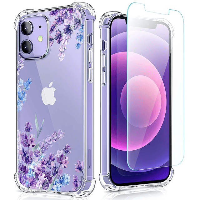 Patrón de flores diseñado para iPhone 12/12 Pro [con protect